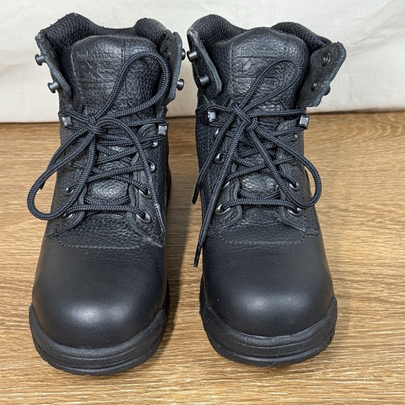 Timberland PRO Women's 6" PowerFit Steel Toe Work Boots Black Leather Sz 7M - Picture 1 of 11